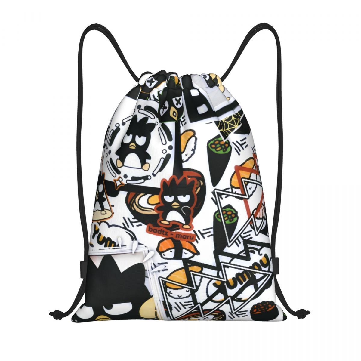 Drawstring Gym Bag - 귀여운 만화 펭귄 배드 배츠 마루스