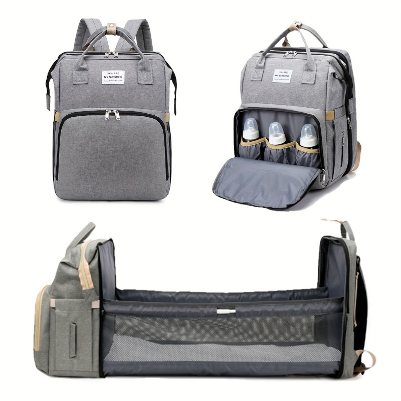 Backpack Diaper Bag - 세련된 접이식 아기 침대 겸용 엄마