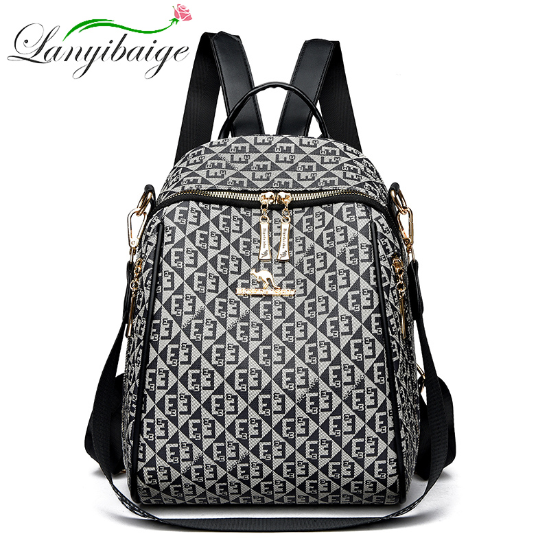 Fashion Backpack Women - 레터 프린트 여성 숄더백, 대용량 학생