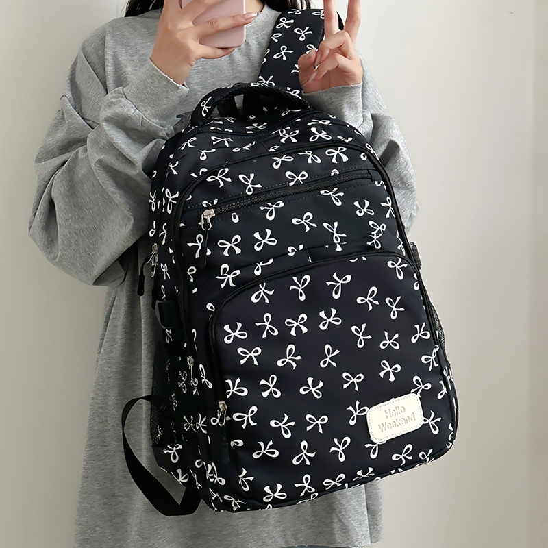 Sling Backpack Shoulder - 3Pcs 귀여운 리본 프린트 백팩(슬링팩 및