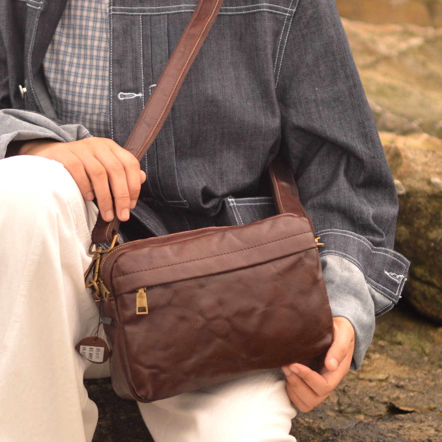 Leather Backpack Vintage - AETOO 새롭게 디자인된 빈티지 크로스바디 백은