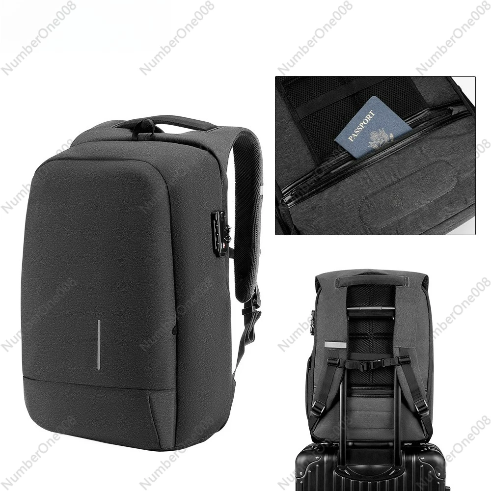 Laptop Backpack 15.6 - 남성용 반사 소재 노트북 백팩, USB