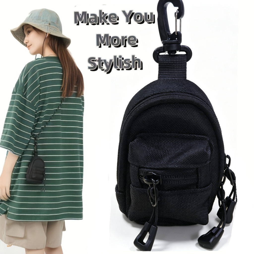 Mini Backpack Purse - 남성용 카라비너 백팩 키체인 파우치 나일론