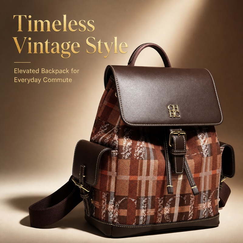 Fashion Backpack Women - CHHC 패션 컬러 블록 백팩 데이트