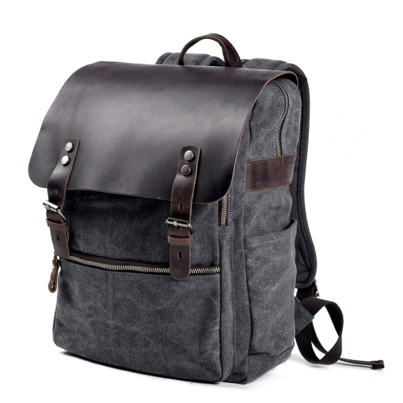 Canvas Backpack Casual - 레트로 남성용 백팩, 더블 숄더백, 캐주얼