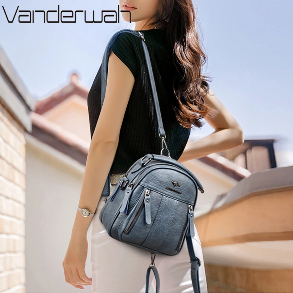 4 인 1 다기능 가죽 백팩 여성용, 숄더백 패션 숙녀 - Mini Backpack Purse 리뷰 및 가격