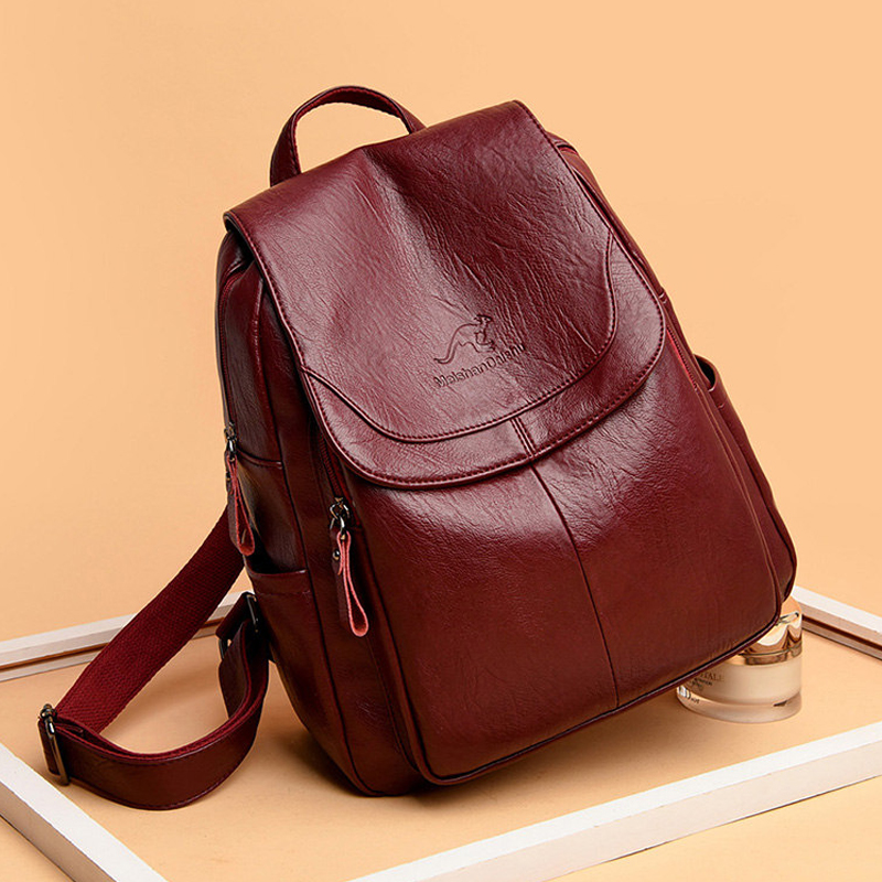 9 색 여성 부드러운 가죽 배낭 빈티지 여성 어깨 가방 - Leather Backpack Vintage 리뷰 및 가격