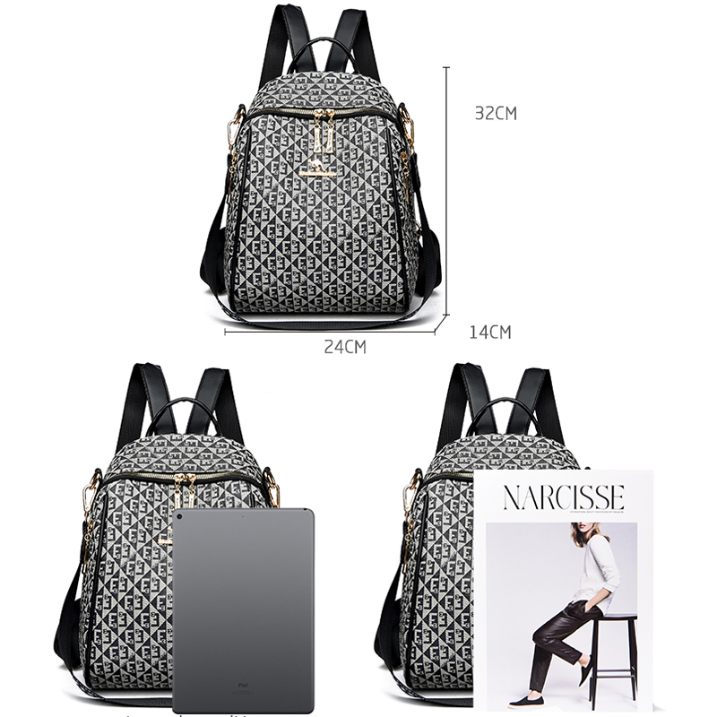 레터 프린트 여성 숄더백, 대용량 학생 가방, 레트로  - Fashion Backpack Women 리뷰 및 가격