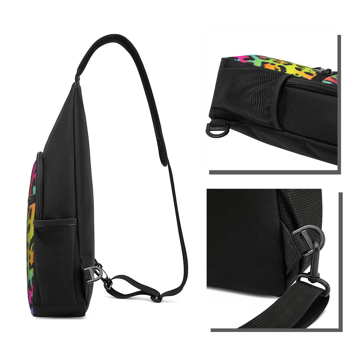 레인보우 레오파드 프린트 가슴 가방 남성 슬링 크로스바 - Sling Backpack Shoulder 리뷰 및 가격