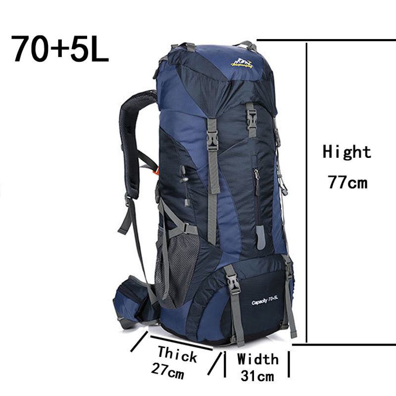 75L 남자 여자 야외 하이킹 여행 배낭 대용량 방수  - Rain Cover Backpack 리뷰 및 가격