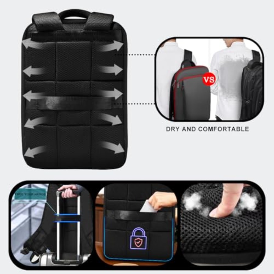 슬림하고 확장 가능한 15 15.6 16인치 노트북 백 - Travel Backpack Anti Theft 리뷰 및 가격