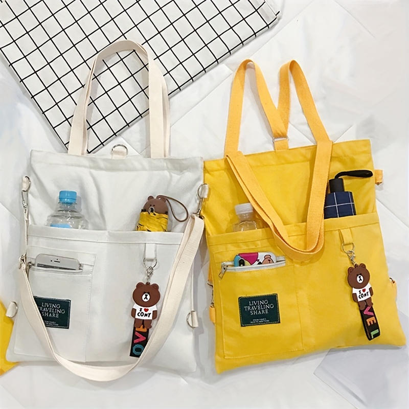 캔버스 숄더백, 여성 패션 레터 패치 장식 핸드백, 다 - Canvas Backpack Casual 리뷰 및 가격