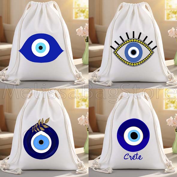 나자르 행운의 크레타 그리스 마티 블루 이블 아이 캔버 - Drawstring Gym Bag 리뷰 및 가격