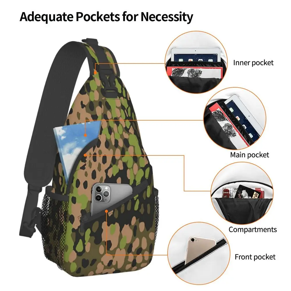 WW2 SS Erbsentarn 위장 크로스바디 슬링백 - Sling Backpack Shoulder 리뷰 및 가격