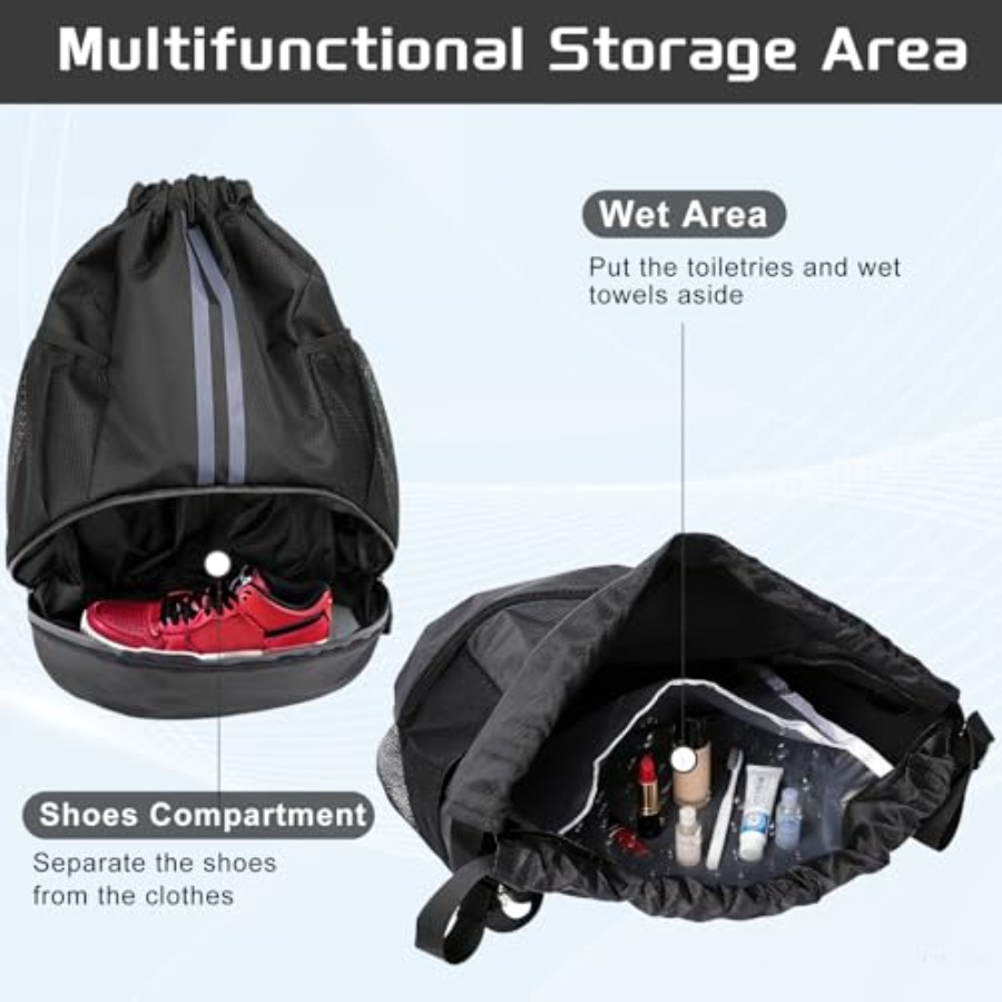 신발 수납공간이 있는 스포츠 드로스트링 백팩, 농구,  - Drawstring Gym Bag 리뷰 및 가격