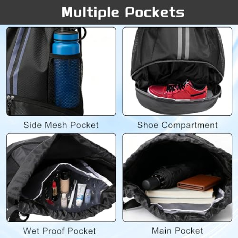 신발 수납공간이 있는 스포츠 드로스트링 백팩, 농구,  - Drawstring Gym Bag 리뷰 및 가격