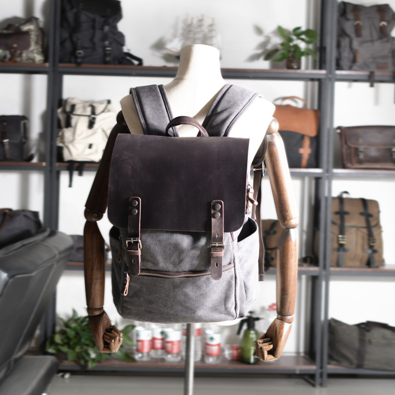 레트로 남성용 백팩, 더블 숄더백, 캐주얼 단거리 여행 - Canvas Backpack Casual 리뷰 및 가격