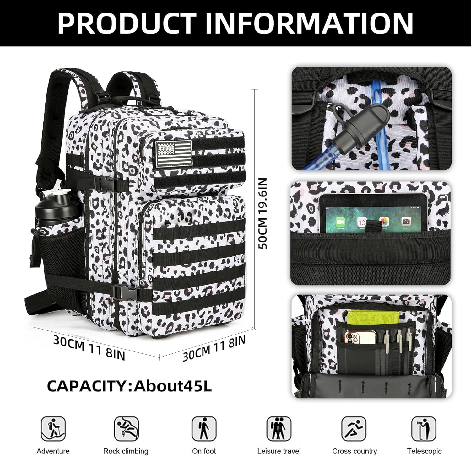 대형 전술 배낭 하이킹 가방 팩, 야외 스포츠 배낭,  - Rucksack Military Style 리뷰 및 가격