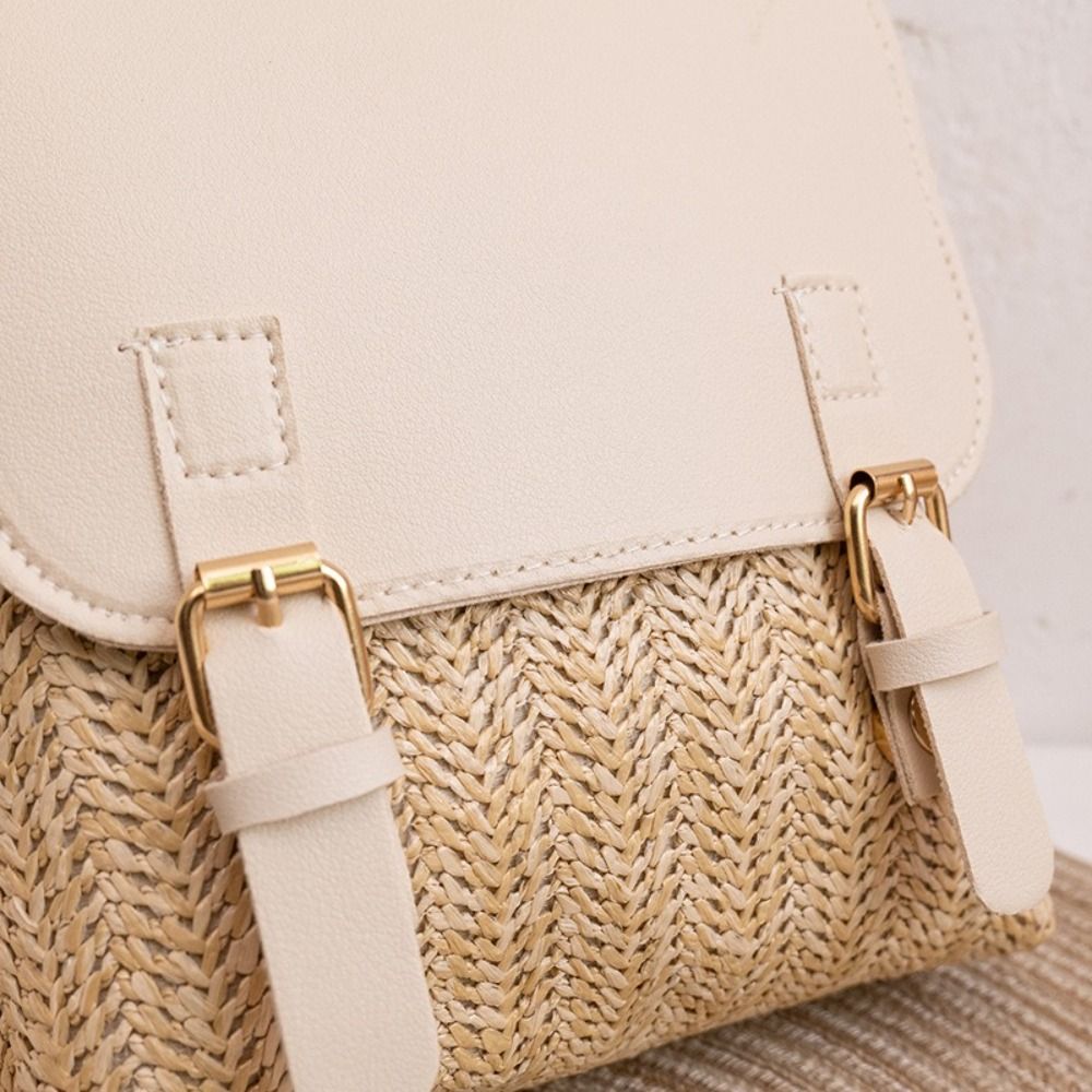 패션 PU 가죽 밀짚 백팩 레트로 디자인 빈티지 스타일 - Leather Backpack Vintage 리뷰 및 가격