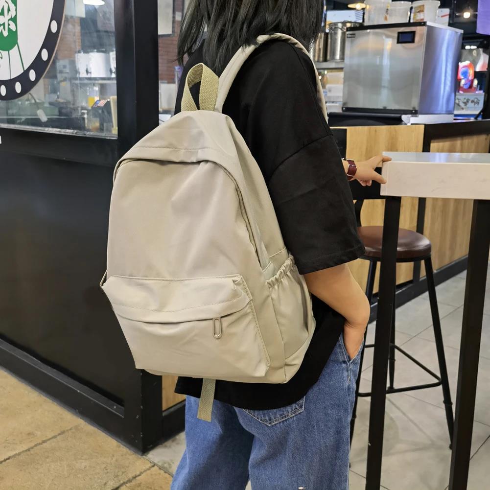 솔리드 컬러 나일론 프레피 백팩 한국 스타일 십대 여성 - School Backpack Teen 리뷰 및 가격