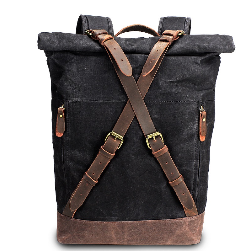 남자를위한 레트로 캔버스 가죽 배낭 방수 배낭 대용량  - Leather Backpack Vintage 리뷰 및 가격